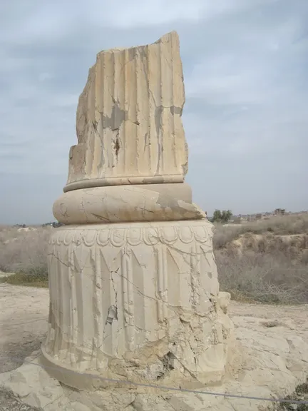 Ruinas del palacio de Darío I en la acrópolis de Susa