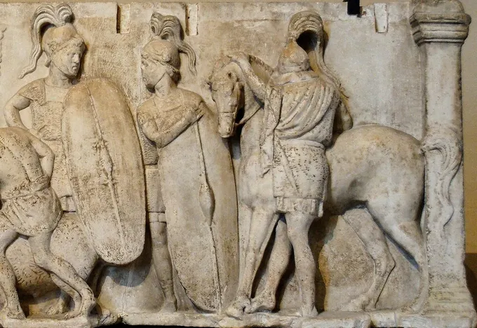 Escena de censo romano en el relieve del altar de Domicio Enobarbo