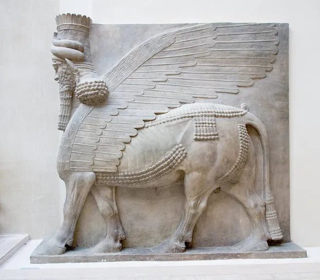 Toro alado del palacio de Sargón II en Dur-Sharrukín, el rey que tomó Azoto