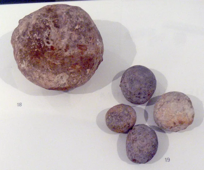 Piedras de balista romanas caídas en Jerusalén durante el asedio del año 70