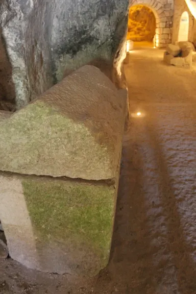 Necrópolis de Bet Shearim, con el epitafio de Jacob el prosélito