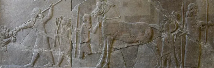 Relieve de la cacería de leones de Asurbanipal, palacio norte de Nínive